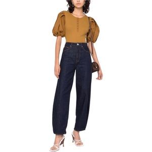 ULLA JOHNSON KARA RIBBED COTTON TOP